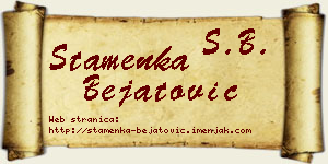 Stamenka Bejatović vizit kartica